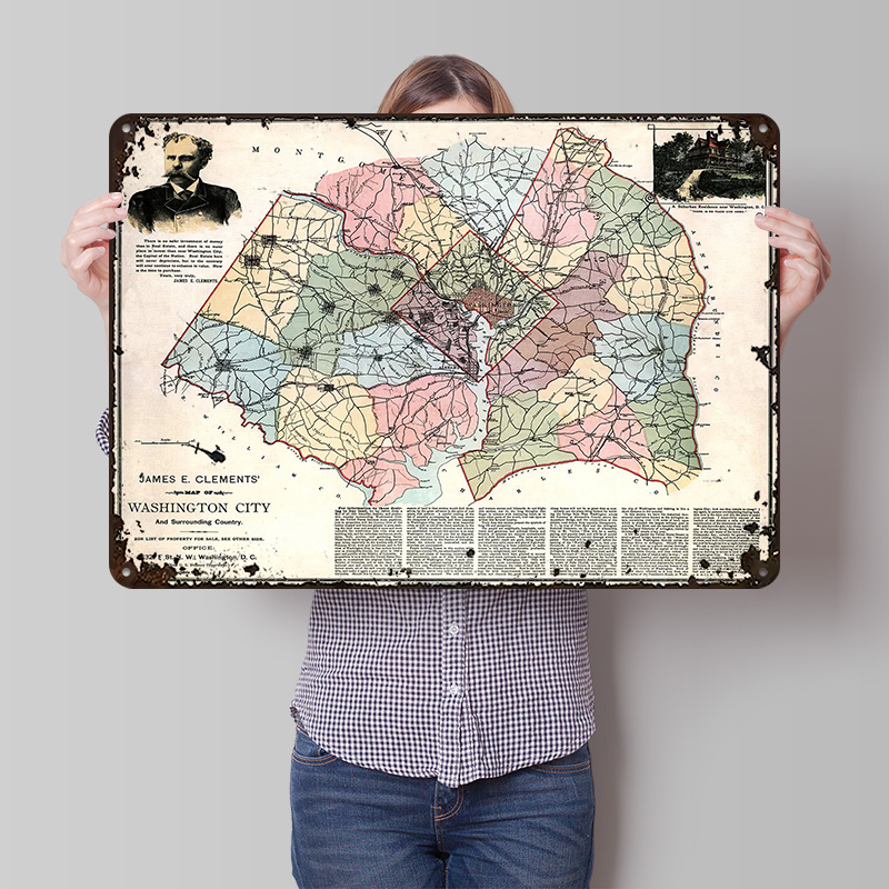 Custom Map Poster - Mapa de Washington D.C. - Pôster