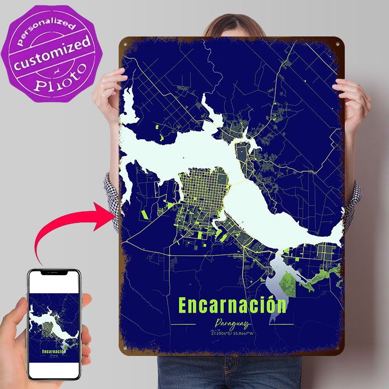 Decoração Encarnada: Itens de  - Custom Map Poster avaliação e preço