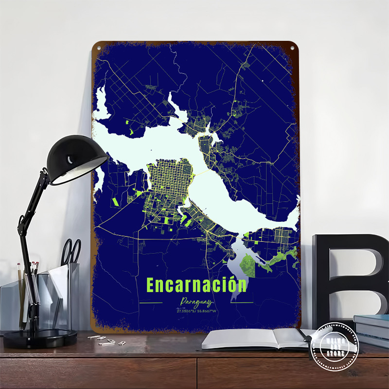 Decoração Encarnada: Itens de  - Custom Map Poster avaliação e preço