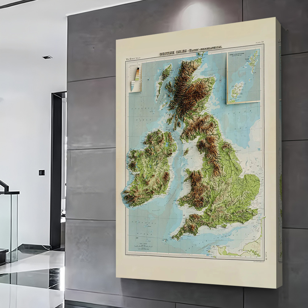 Mapa em relevo 3D das Ilhas Br - Custom Map Poster avaliação e preço
