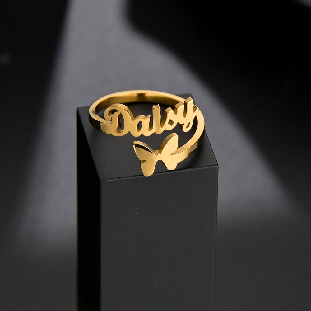 Atoztide anéis com nomes perso - Initial Ring Custom avaliação e preço