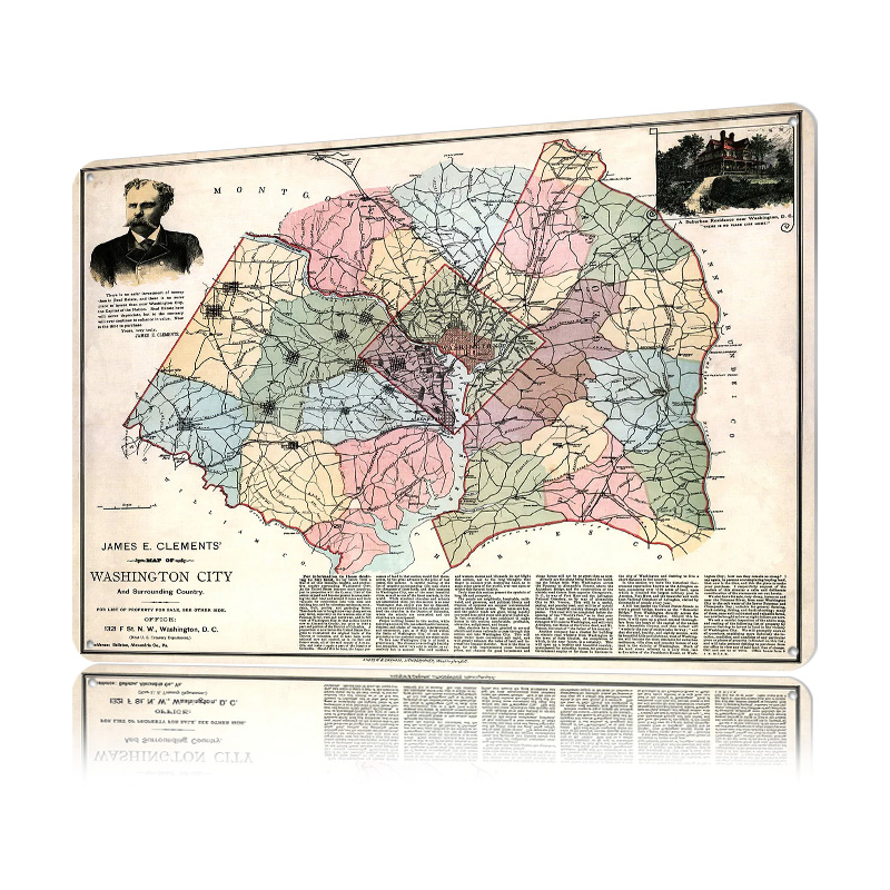 Mapa de Washington D.C. - Pôst - Custom Map Poster avaliação e preço