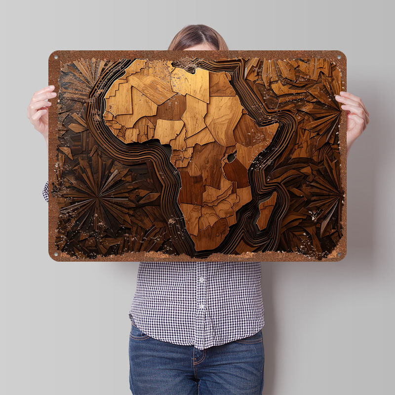 Mapa da África escultura em ma - Custom Map Poster avaliação e preço