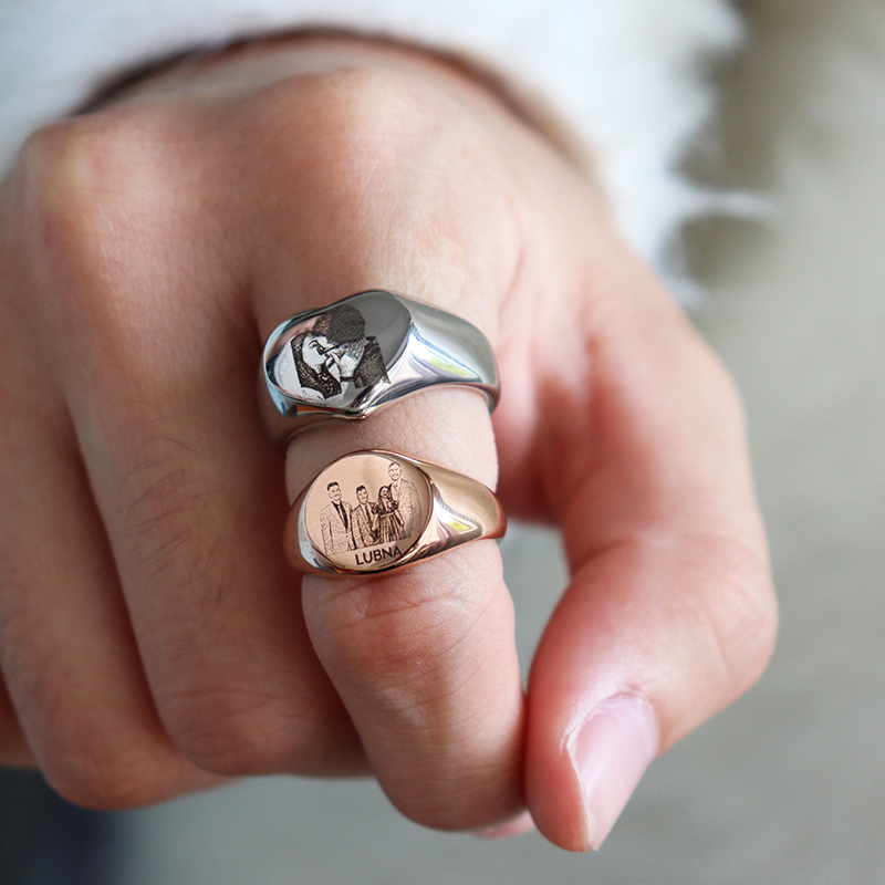 Personalizado gravado imagem l - Initial Ring Custom avaliação e preço