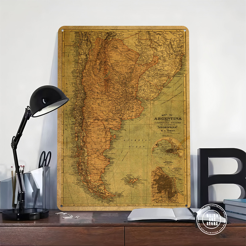 Mapa Vintage da Argentina em P - Custom Map Poster avaliação e preço