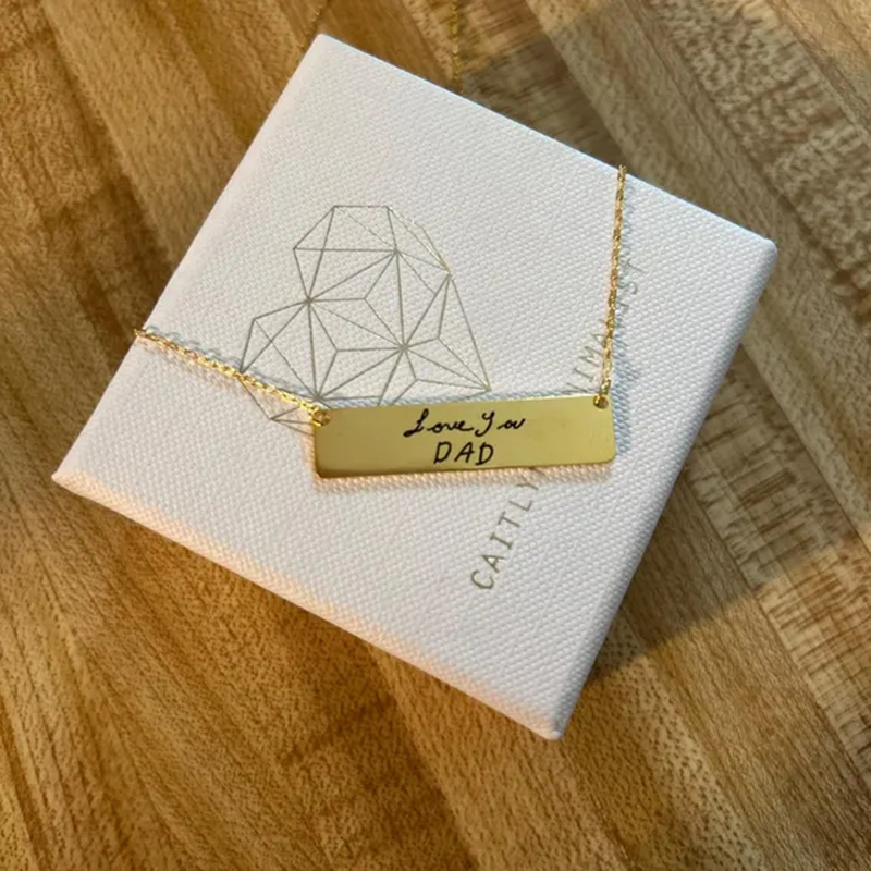 Colar personalizado em aço ino - Handwriting Necklace Bar avaliação e preço